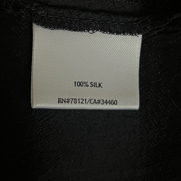 Eileen Fisher 100% Silk Black Open-Front Long Drapey Cardigan with Pockets - Picture 4 of 8